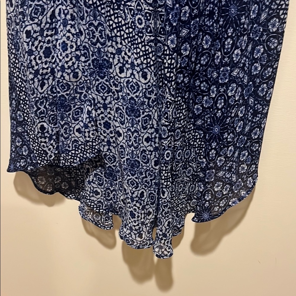 Roz & Ali 💙 Blue Patterned Women's Skirt Size Petite Large - Picture 9 of 11
